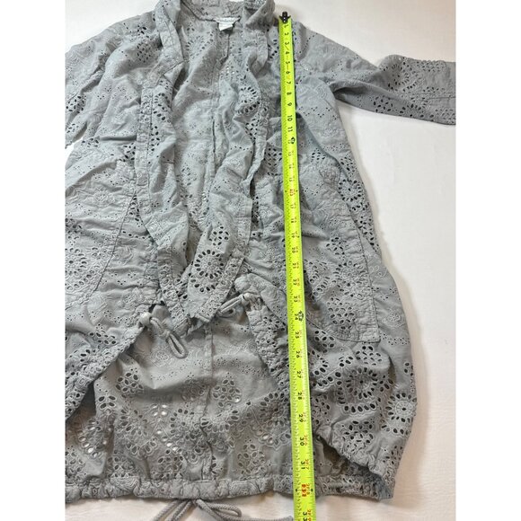 Sundance Womens Light Gray Eyelet Embroidered Open Cardigan Small (bin D197) - Picture 7 of 9